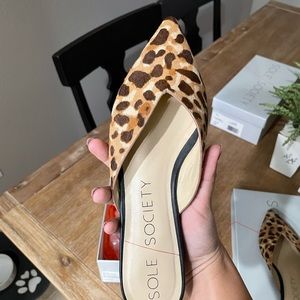 Sole Society Leopard Slip On Flats